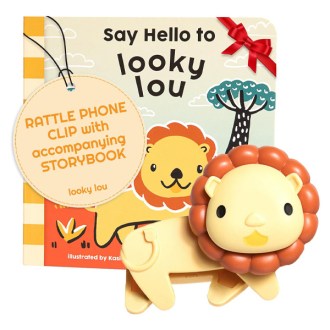 Looky Lou Lion Rattle and Hello Lou Storybook Set