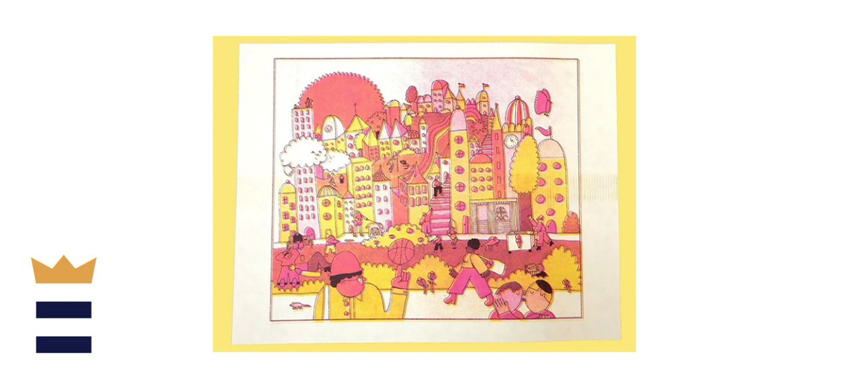 Allie Illustration Cityscape Risograph Poster