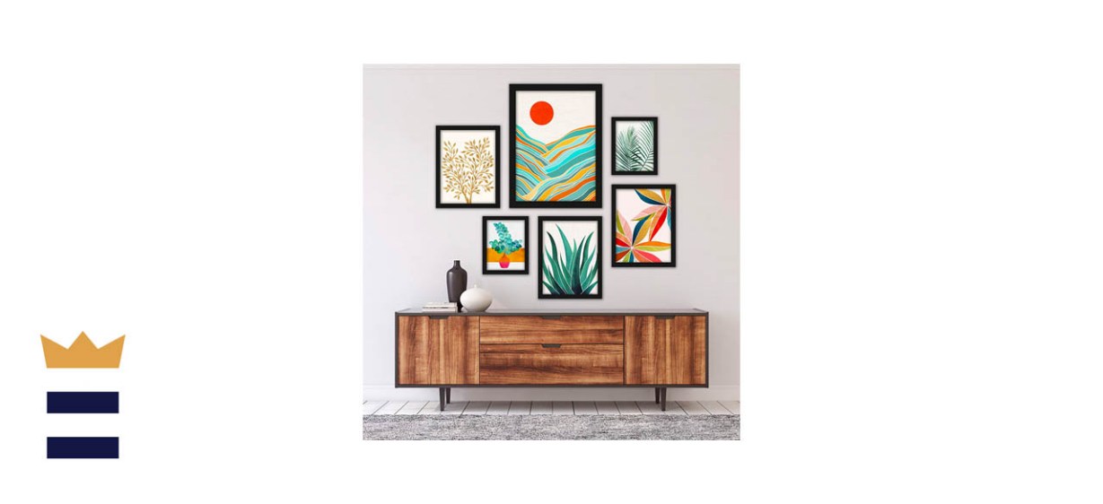 Americanflat Six-Pack of Framed Modern Wall Art Prints of Varying Sizes