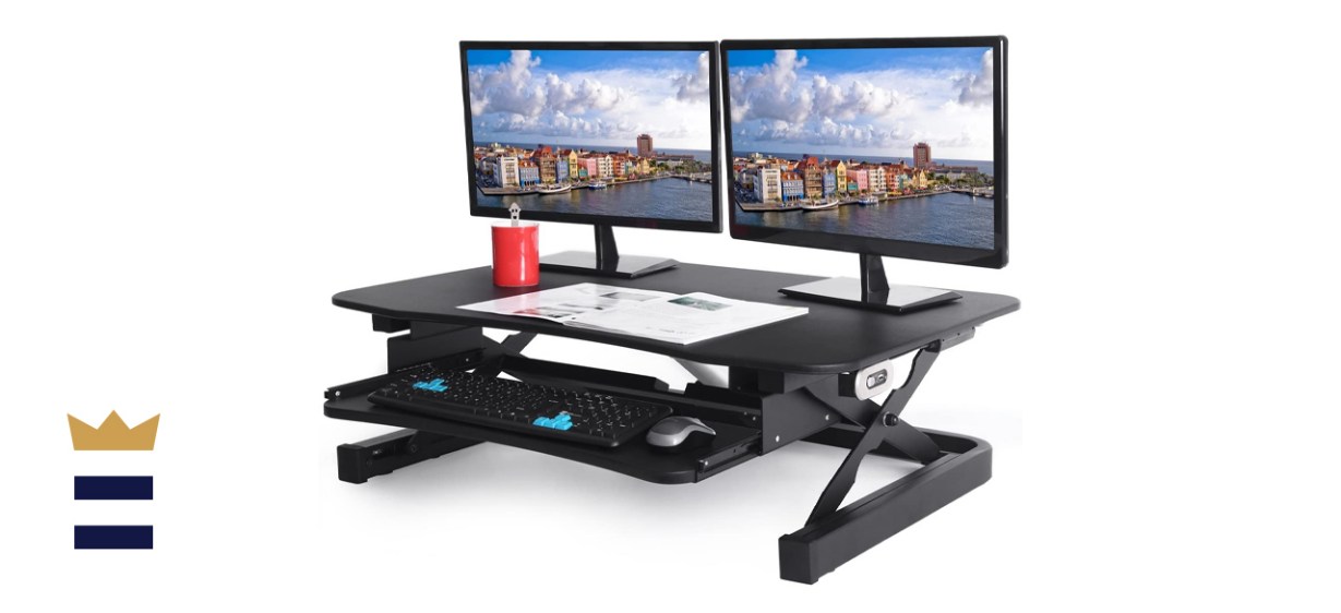 ApexDesk Black ZT Series Height-Adjustable Sit-to-Stand Electric Desk Converter