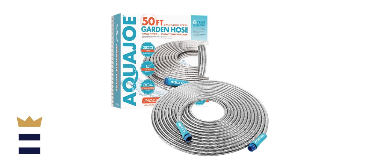 Aqua Joe 50-Foot Stainless Steel Garden Hose