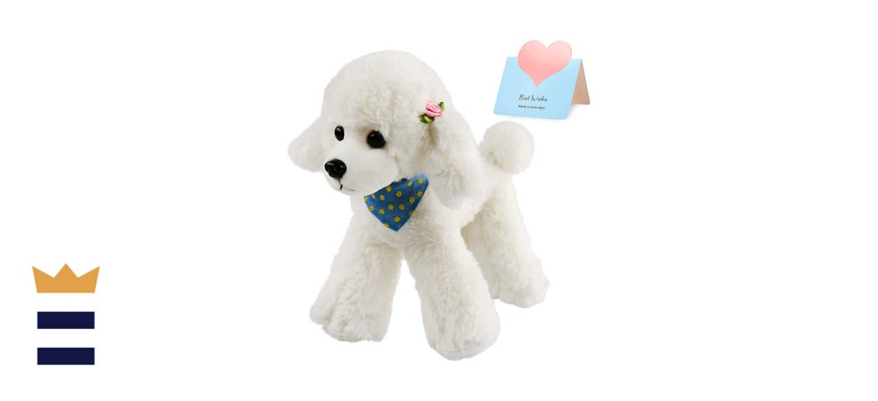 Athoinsu 12-Inch Soft Plush Realistic Stuffed Poodle Toy