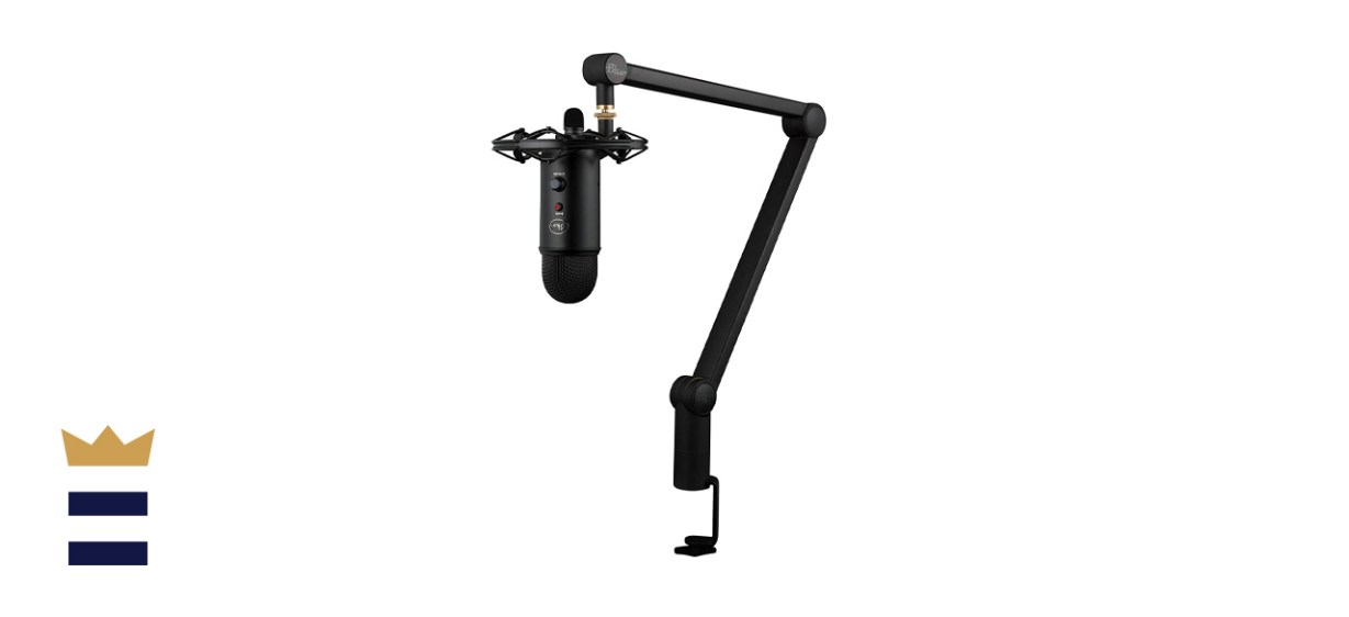Blue Yeticaster Professional Broadcast Computer Microphone Bundle with Mount