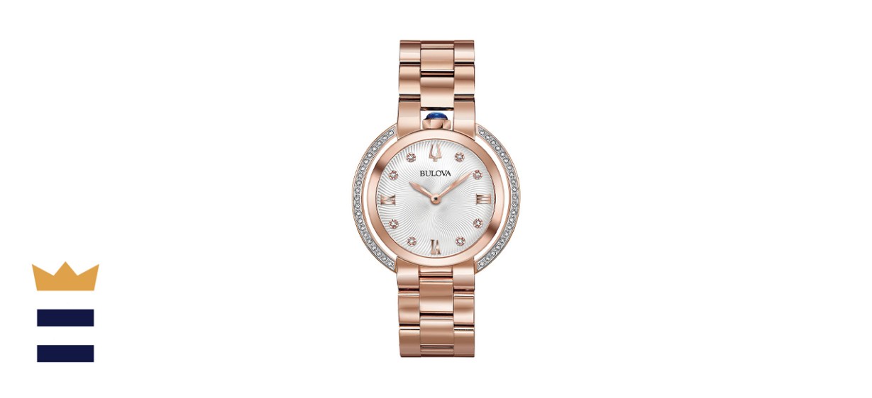 Bulova Womens Rubaiyat Diamond Rose Gold-Tone Watch