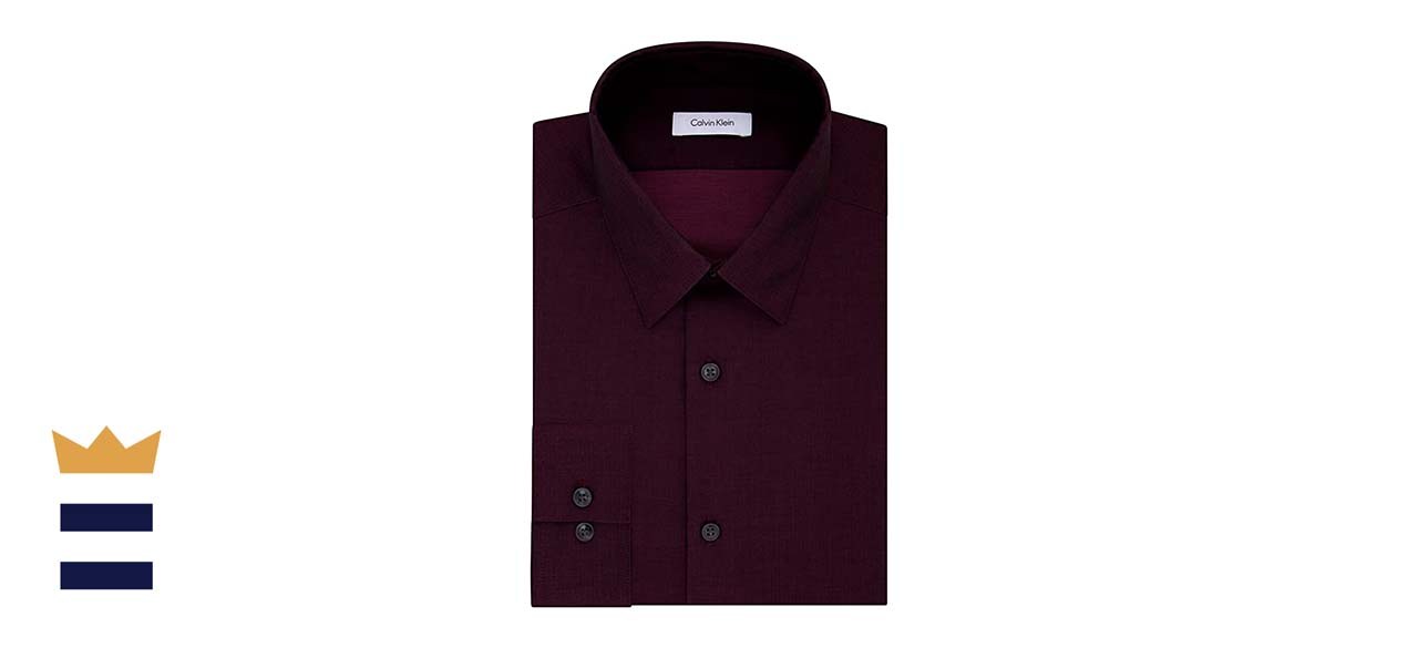 calvin klein burgundy dress shirt