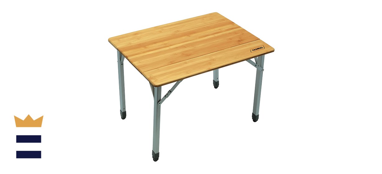 Camco Bamboo Folding Table with Aluminum Legs