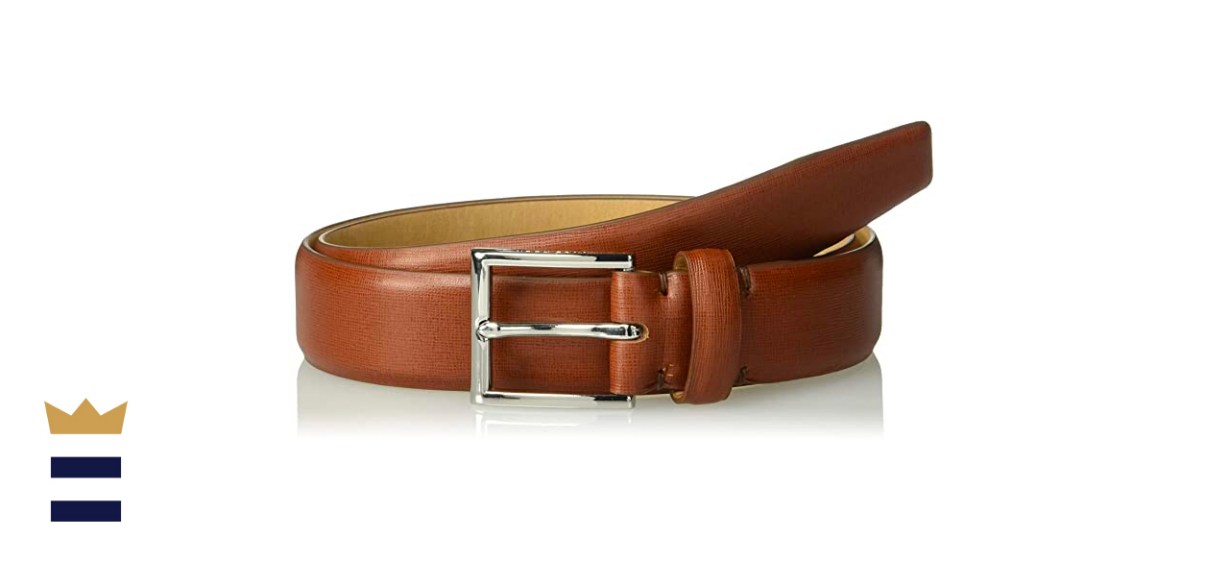 Thick Cross-Braided Brown Leather Belt