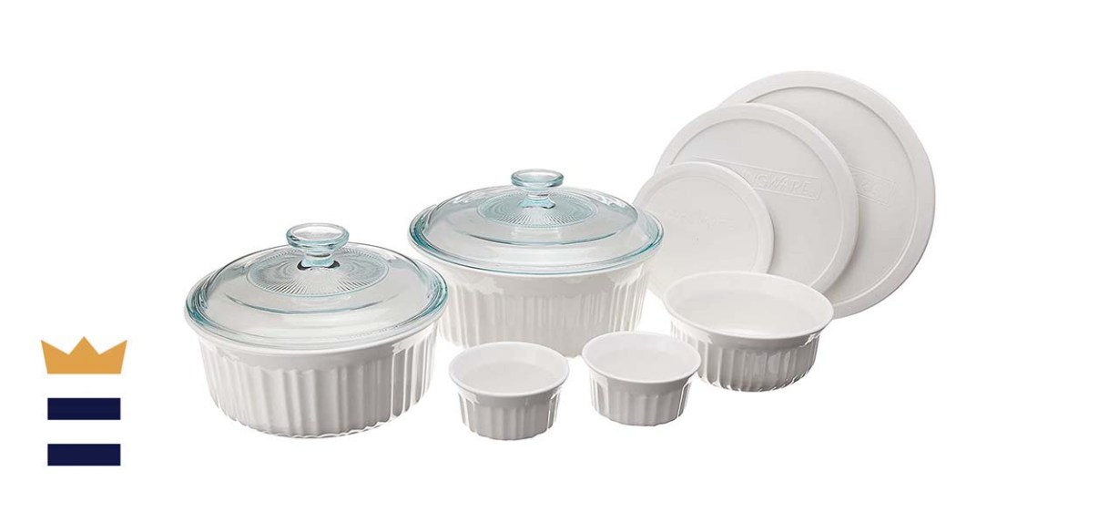 CorningWare French White 10-Piece Ceramic Bakeware Set