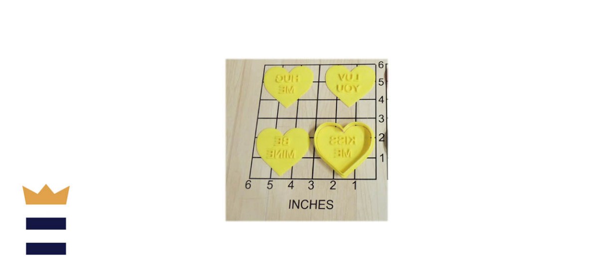 D. W. Rogers Valentines Day Candy Hearts Cookie Cutter and Stamp Set