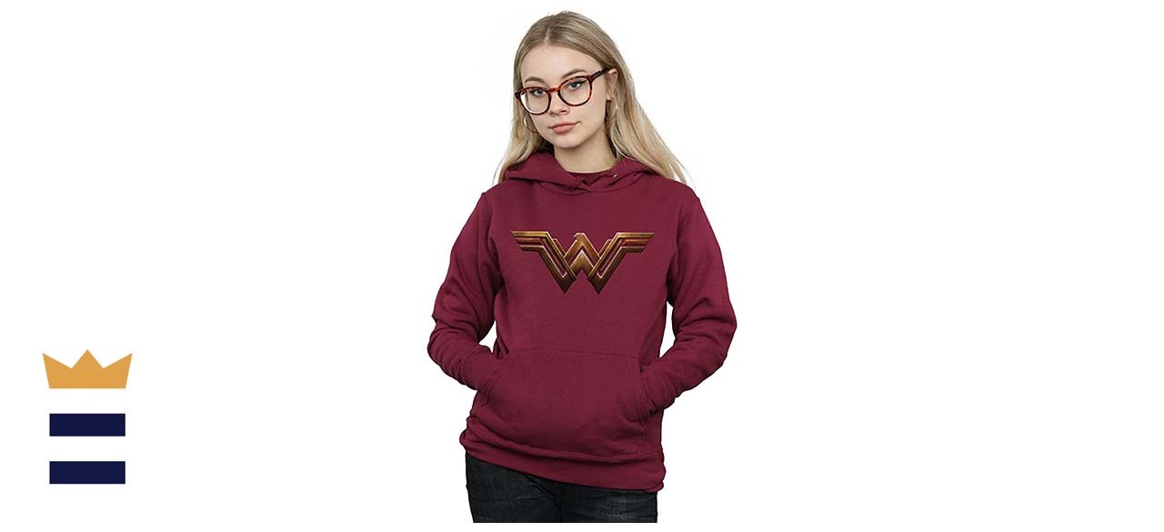 Wonder Woman Foil Shield Womens Hoodie
