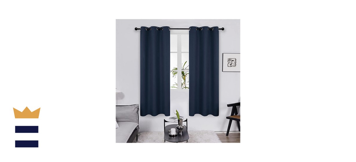 Deconovo Room-Darkening Thermal Insulated Navy Blue Blackout Curtain