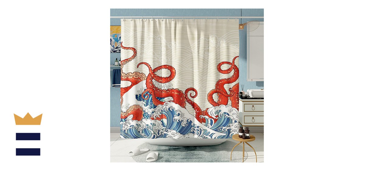 DESIHOM Kraken Shower Curtain Japanese Shower Curtain