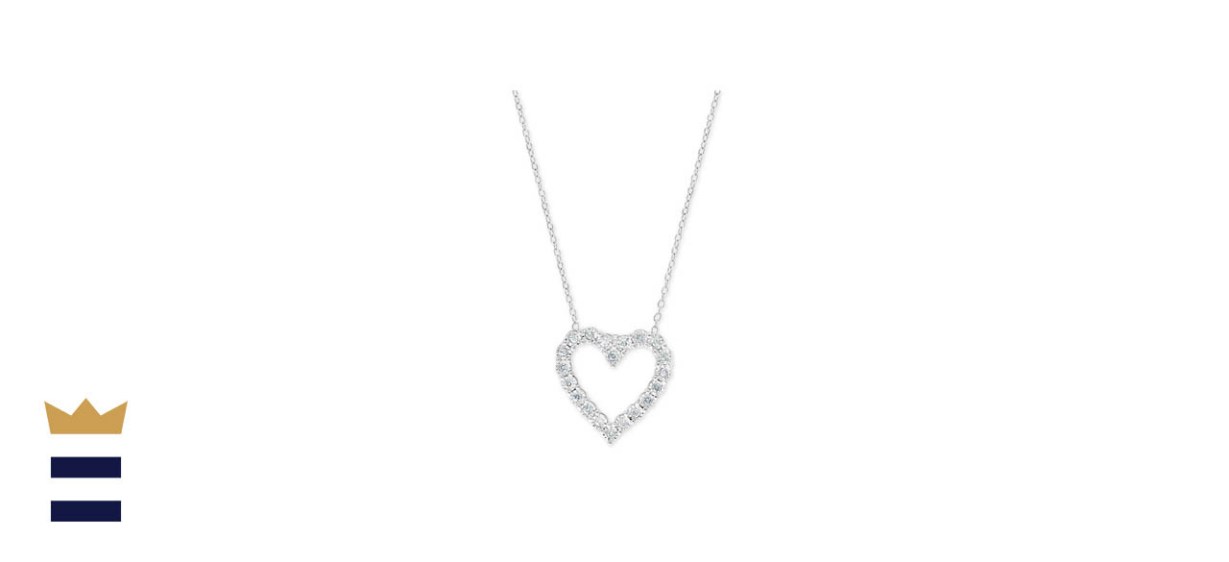 EFFY Diamond Heart 18 Pendant Necklace in Sterling Silver