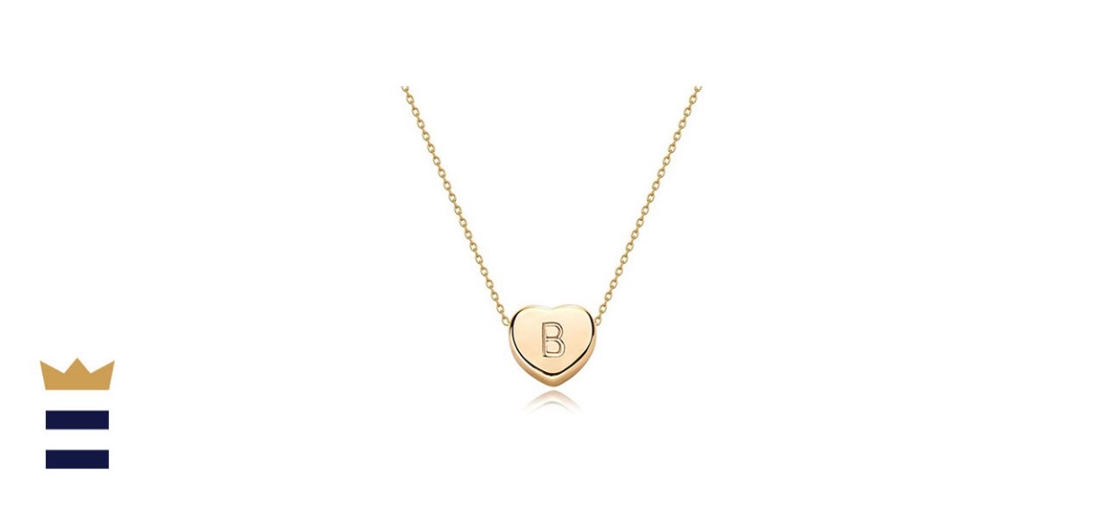 Fettero Tiny Gold Initial Heart Necklace