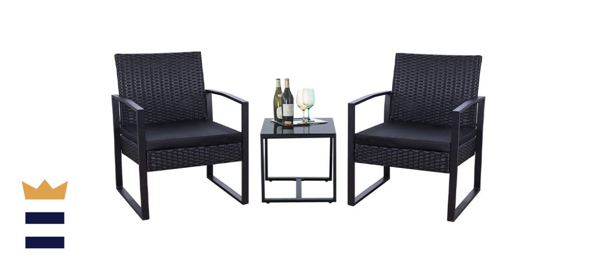 Flamaker Three-Piece Outdoor Wicker Patio Furniture Set