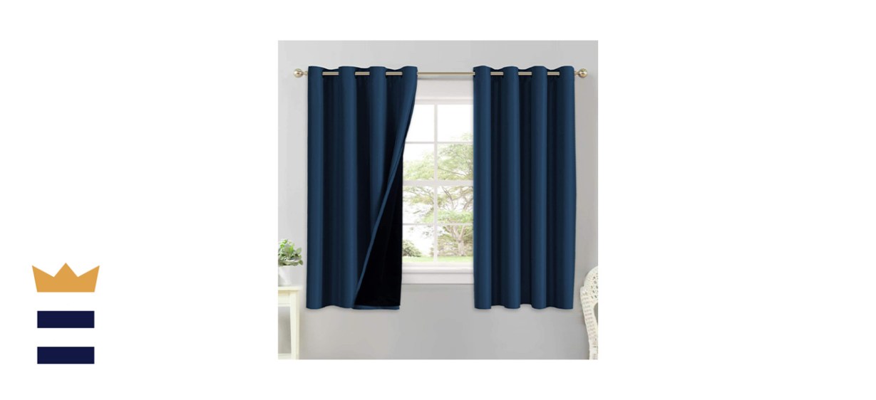 Flamingo P Thermal Insulated Navy Blue Blackout Curtains