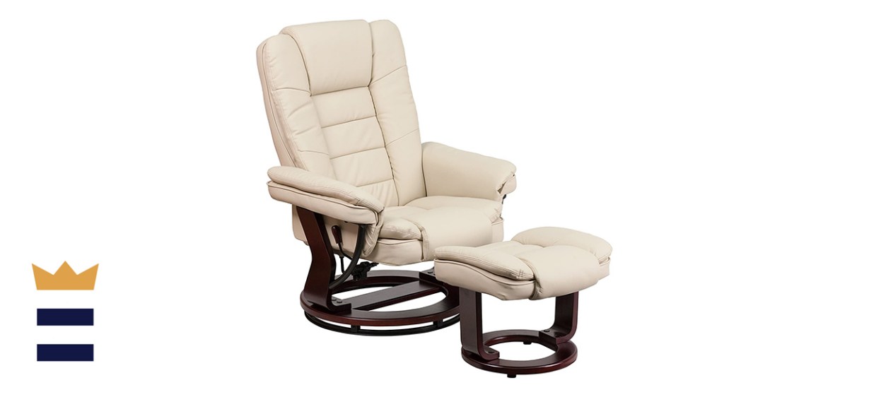 Flash Furniture Contemporary Recliner With Ottoman