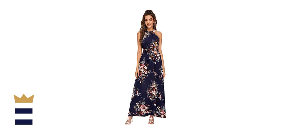 Floerns Women’s Sleeveless Floral Print Maxi Dress