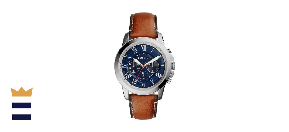 Fossil Mens Chronograph Leather Strap Watch