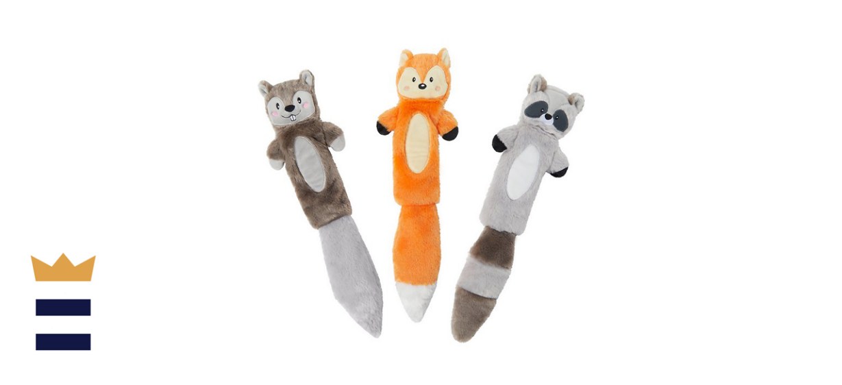 Frisco Forest Friends Stuffing-Free Plush Squeaky Toys 