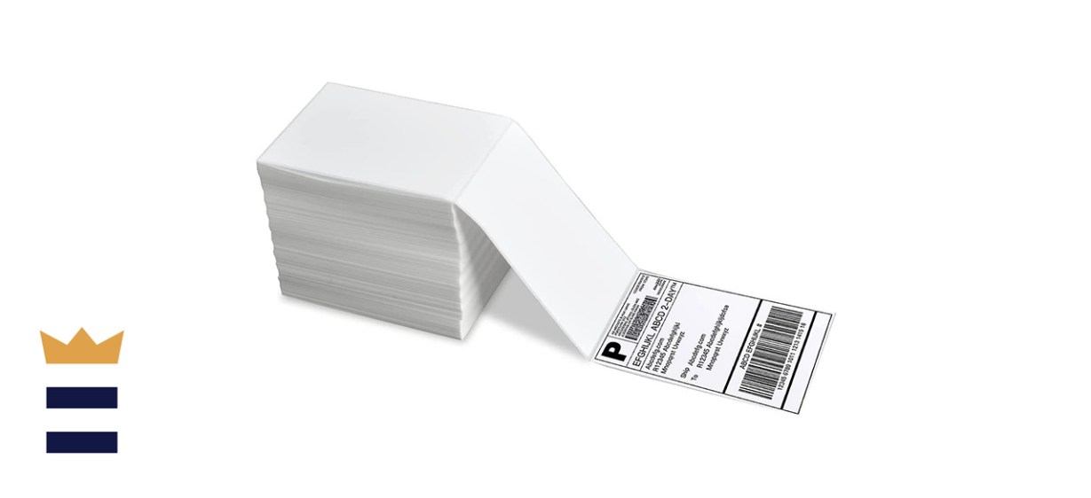 Funglam 4-inch by 6-inch Direct Thermal Shipping Labels — White Perforated