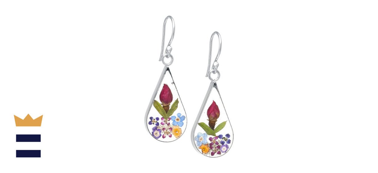 Giani Bernini Medium Teardrop Dried Flower Earrings 