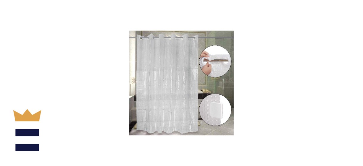 Goodears 3D Crystal Hookless Shower Curtain