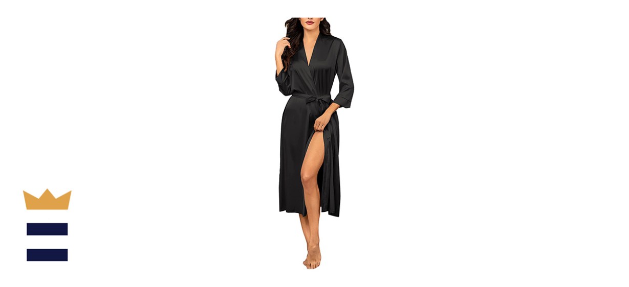 Hotouch Satin Robe Silky Kimono Bathrobe 