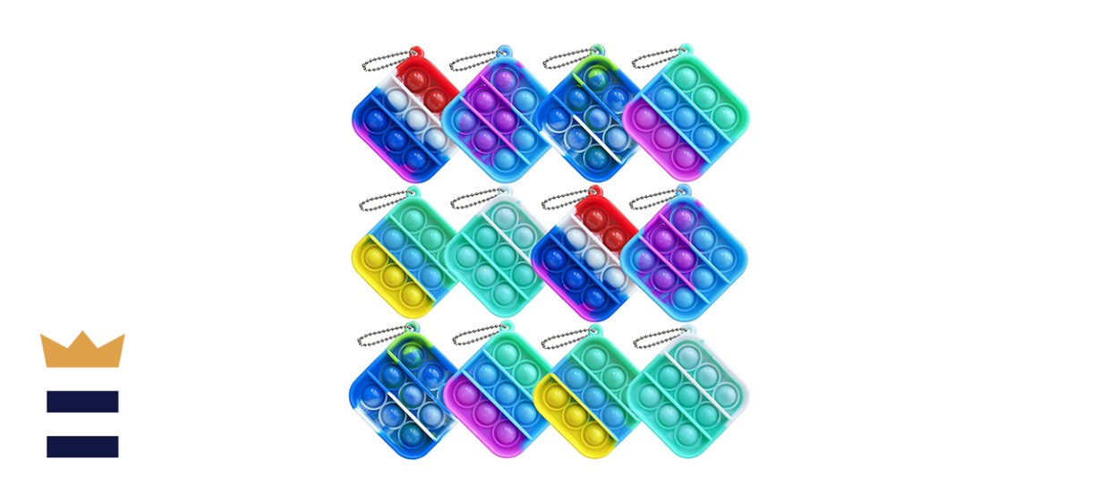 Howstart 12-Piece Mini Push Pop Keychain Toy