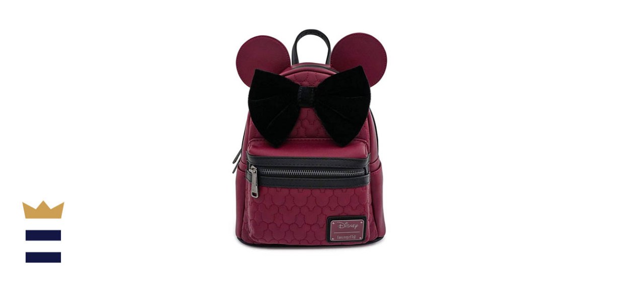 Loungefly Minnie Mouse Maroon Quilted Shoulder Bag Purse