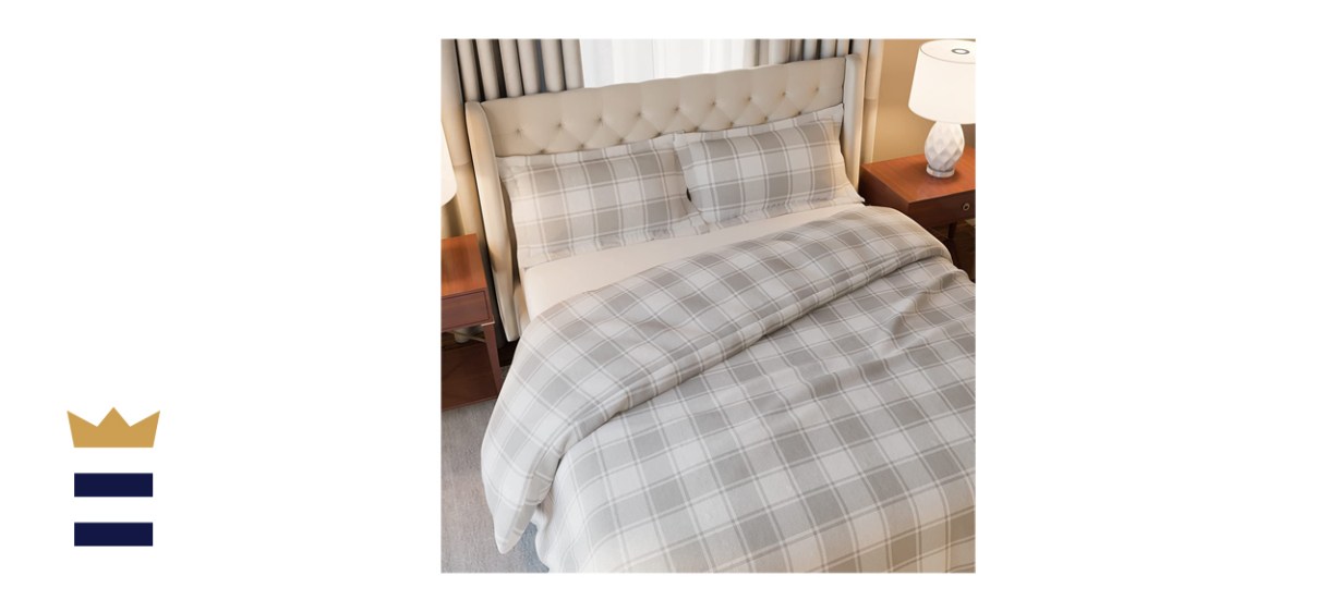 Mellanni 3-Piece 100% Cotton Flannel Duvet Cover Set