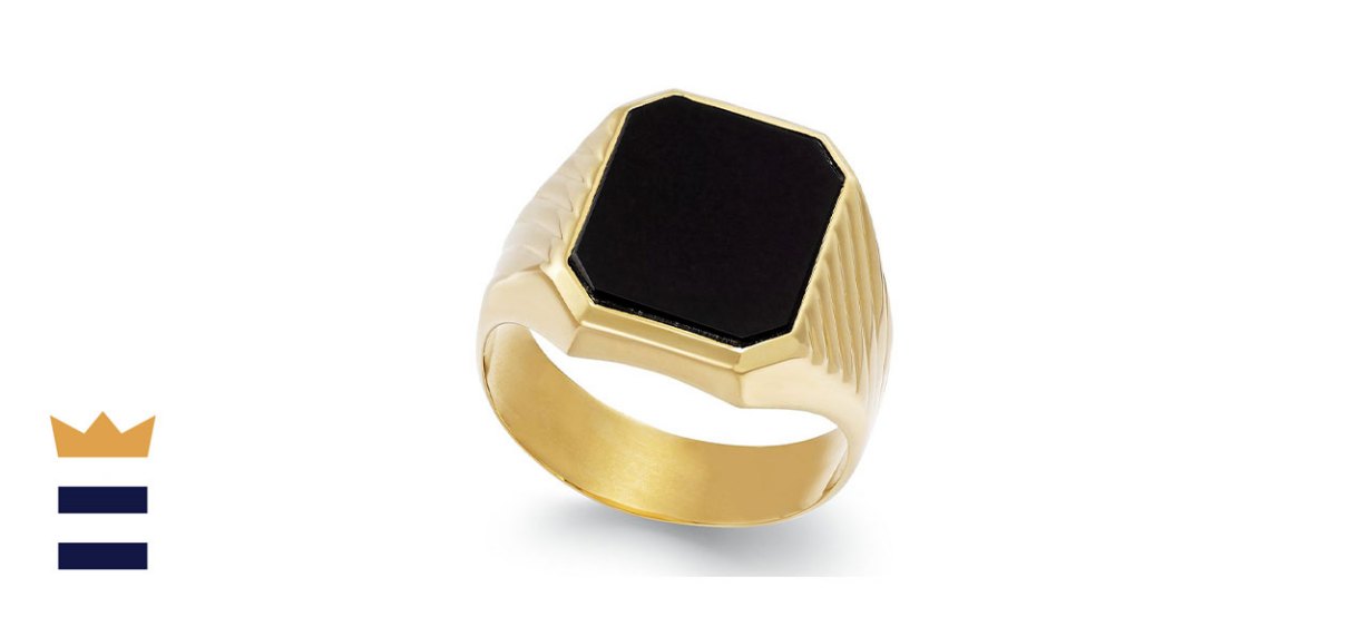 Mens Onyx Ring in 14 karat Gold