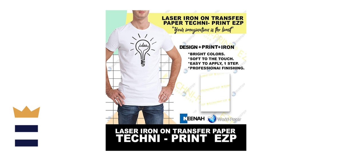 Techni Print EZP Neenah Paper Heat Transfer Paper for Laser Printers, 50 Sheets