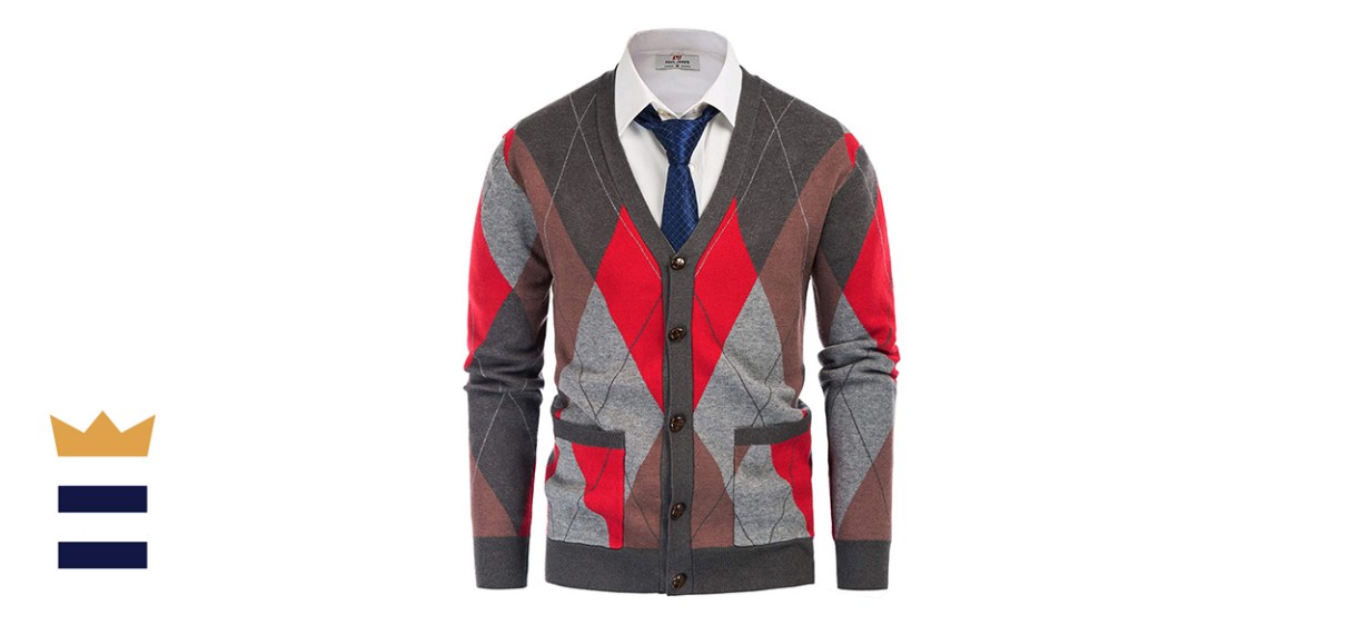 P.J. Paul Jones Men’s V-Neck Argyle Cardigan