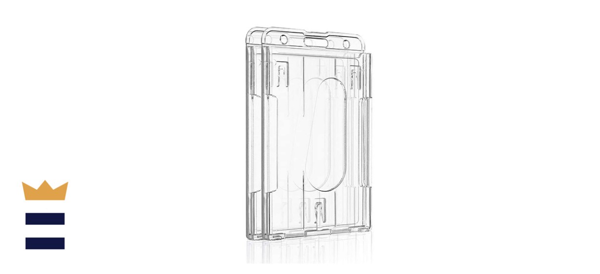 Pawfly Vertical Two-Pack of Transparent Badge Holders with Thumb Slots