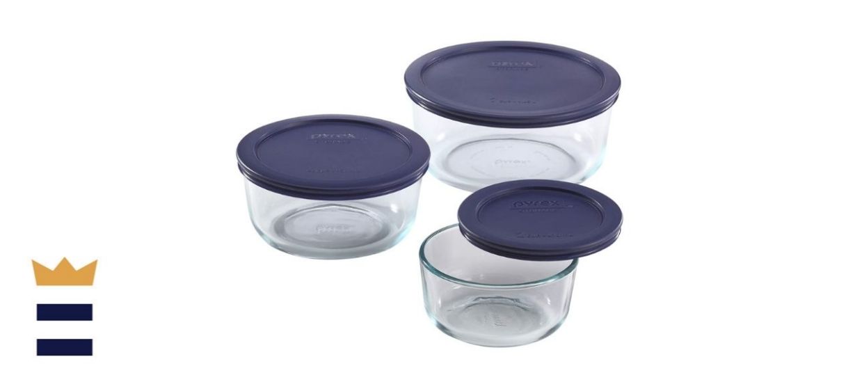 Pyrex Circular Glass Storage Container Set with Lids