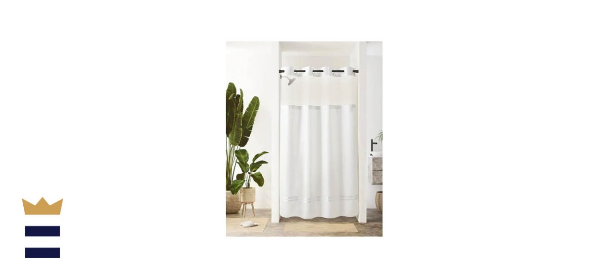 River Dream 80-inch Tall No Hook Stall Shower Curtain with Liner