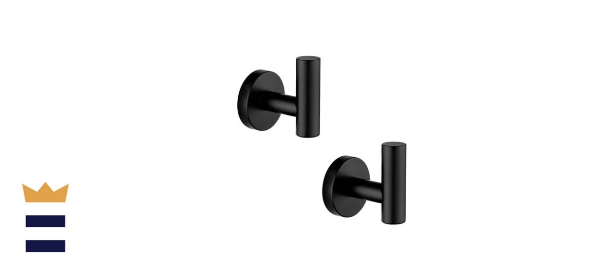 ruiling Round Bathroom Robe Hook and Towel Hook in Stainless Steel Matte Black