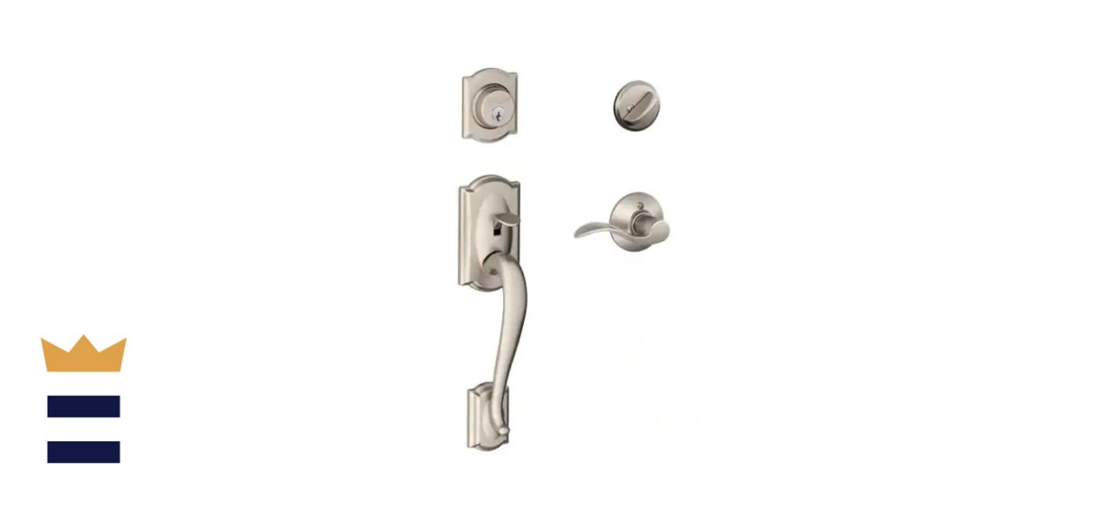 Schlage Camelot Single Cylinder Deadbolt with Accent Handle Door Handleset