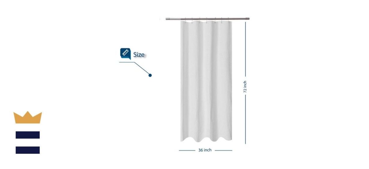 Stall Shower Curtain Fabric 36 inches by 72 inches, Waffle Weave