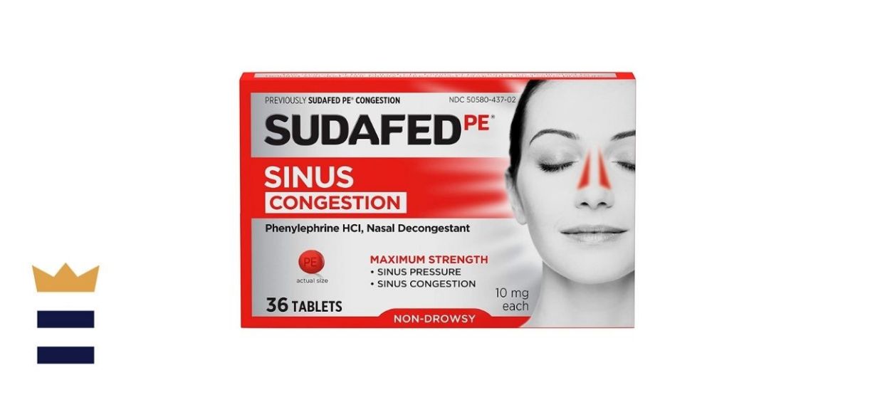 Sudafed PE Sinus Congestion Maximum Strength Non-Drowsy Decongestant Tablets