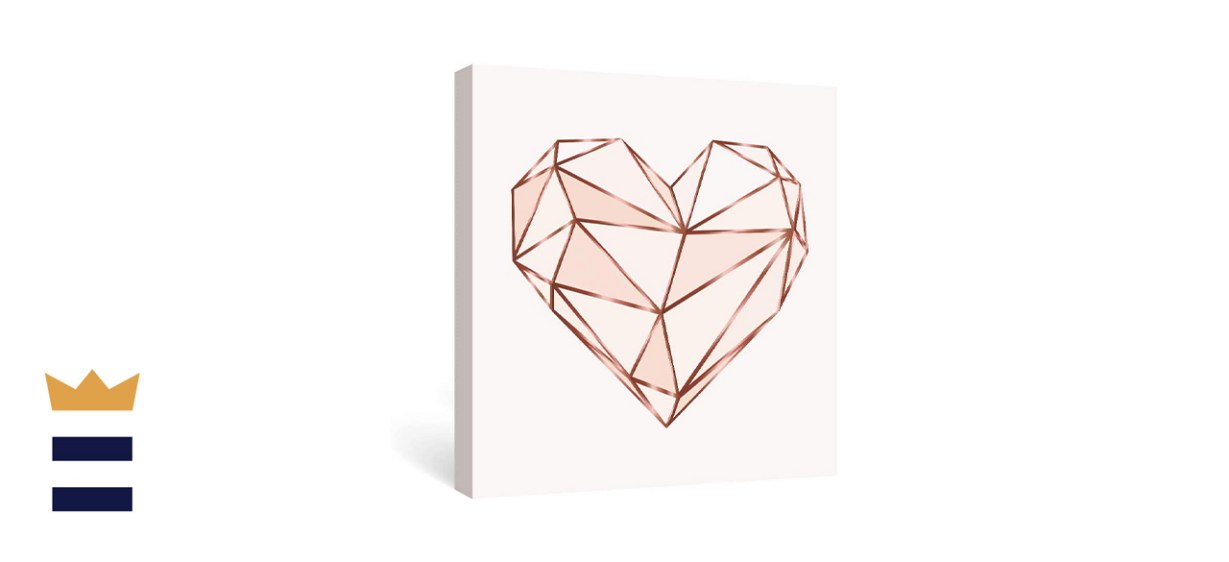 SUMGAR Rose-Gold Canvas and Wood Wall Art