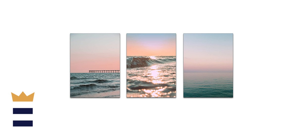 Sunset and Sunrise Beach Themed Photography Prints Set of 3