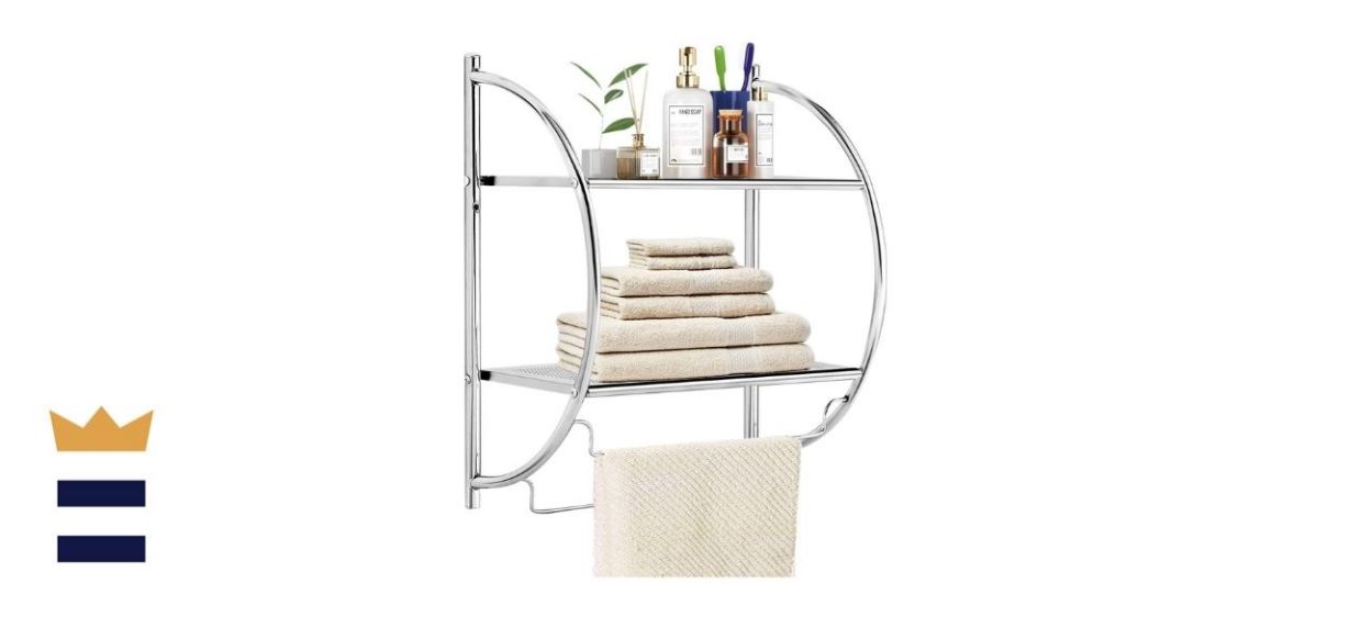 Tangkula Bathroom Shelf with Towel Bars