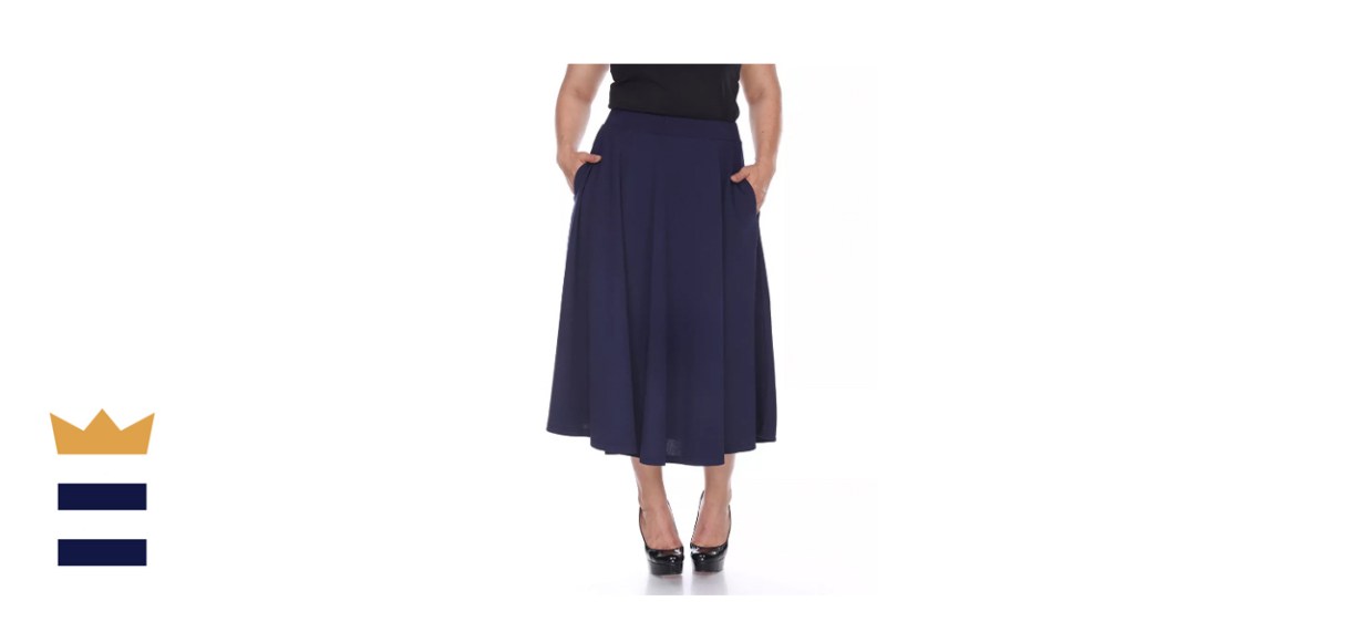 White Mark Plus Size Flare Midi Skirt