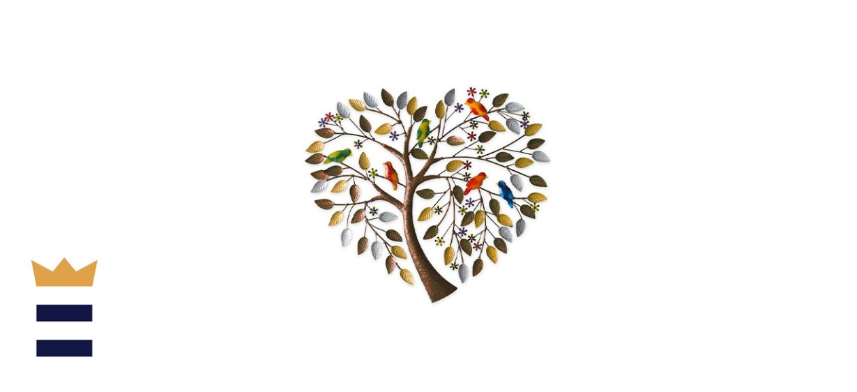 Wind &amp; Weather Handcrafted Heart Tree Metal Wall Décor