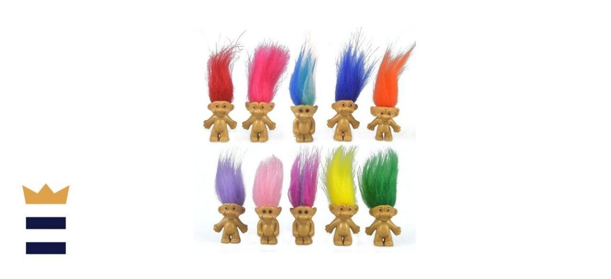 Yintlilocn Mini Troll Dolls 10-Piece Set