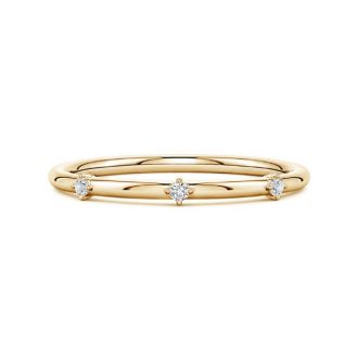 Angara Round Diamond Three-Stone Station Ring