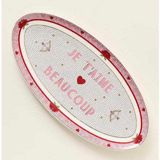 Anthropologie The Bistro Tile Stoneware Platter: Valentine's Edition