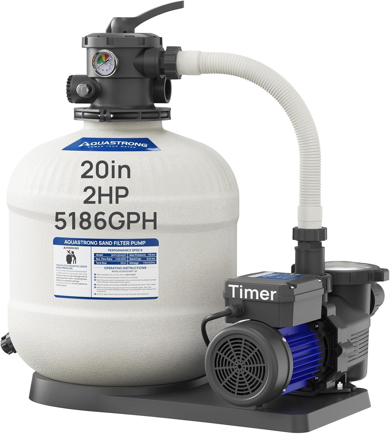Aquastrong 20" Sand Filter Pump